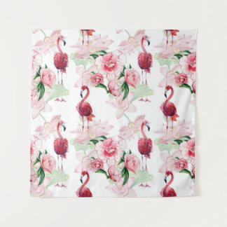 Rosa Flamingo: Nahtlose Mustereleganz Wandteppich