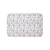 Rosa Flamingo nahtloses Muster auf weißem Hintergr Badematte (Vorderseite)