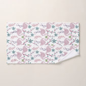 Rosa Flamingo nahtloses Muster auf weißem Hintergr Badhandtuch Set (Handtuch)