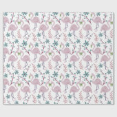 Rosa Flamingo nahtloses Muster auf weißem Hintergr Geschenkpapier (Flach)