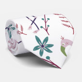 Rosa Flamingo nahtloses Muster auf weißem Hintergr Krawatte (Gerollt)