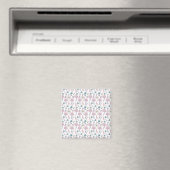 Rosa Flamingo nahtloses Muster auf weißem Hintergr Magnet (In Situ (Geschirrspüler))