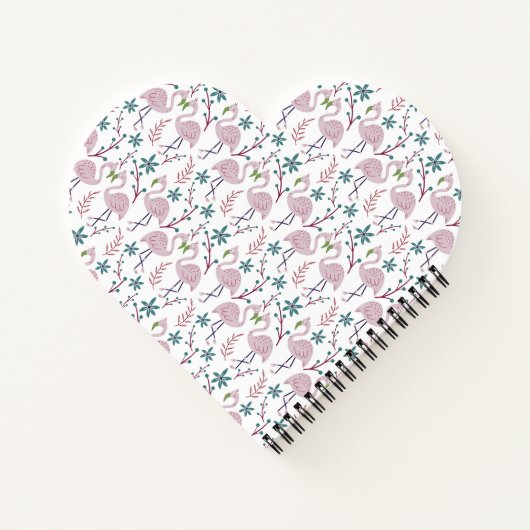 Rosa Flamingo nahtloses Muster auf weißem Hintergr Notizblock (Rückseite)