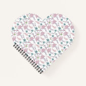 Rosa Flamingo nahtloses Muster auf weißem Hintergr Notizblock (Vorderseite)