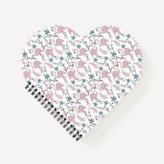 Rosa Flamingo nahtloses Muster auf weißem Hintergr Notizblock (Vorderseite)