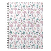 Rosa Flamingo nahtloses Muster auf weißem Hintergr Notizblock (Vorderseite)