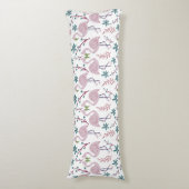 Rosa Flamingo nahtloses Muster auf weißem Hintergr Seitenschläferkissen (Vorderseite Vertikal)