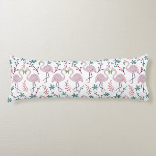 Rosa Flamingo nahtloses Muster auf weißem Hintergr Seitenschläferkissen