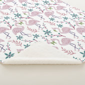 Rosa Flamingo nahtloses Muster auf weißem Hintergr Sherpadecke (3/4)