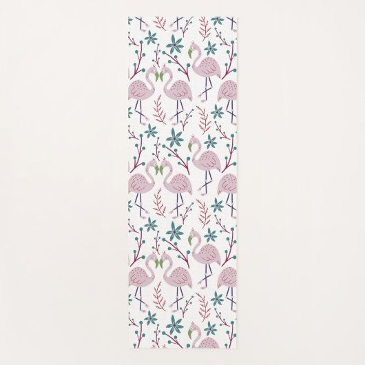 Rosa Flamingo nahtloses Muster auf weißem Hintergr Yogamatte (Vorderseite)