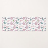 Rosa Flamingo nahtloses Muster auf weißem Hintergr Yogamatte (Vorderseite (Horizontal))