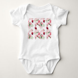 Rosa Flamingo: Nahtloses Muster Elegance Baby Strampler
