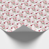 Rosa Flamingo: Nahtloses Muster Elegance Geschenkpapier (Ecke)