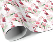 Rosa Flamingo: Nahtloses Muster Elegance Geschenkpapier (Rolleneckpunkt)