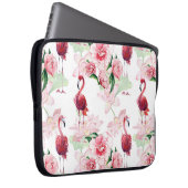 Rosa Flamingo: Nahtloses Muster Elegance Laptopschutzhülle (Vorne Rechts)