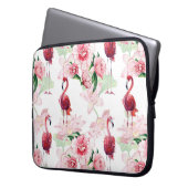 Rosa Flamingo: Nahtloses Muster Elegance Laptopschutzhülle (Vorderseite Links)