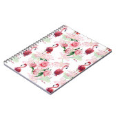 Rosa Flamingo: Nahtloses Muster Elegance Notizblock (Linke Seite)