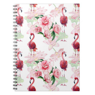 Rosa Flamingo: Nahtloses Muster Elegance Notizblock