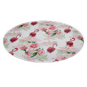 Rosa Flamingo: Nahtloses Muster Elegance Schneidebrett (Ecke)