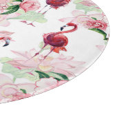 Rosa Flamingo: Nahtloses Muster Elegance Schneidebrett (Ecke)