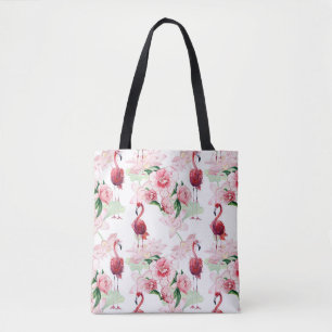 Rosa Flamingo: Nahtloses Muster Elegance Tasche