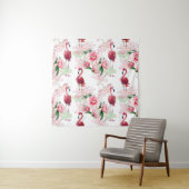 Rosa Flamingo: Nahtloses Muster Elegance Wandteppich (Beispiel)