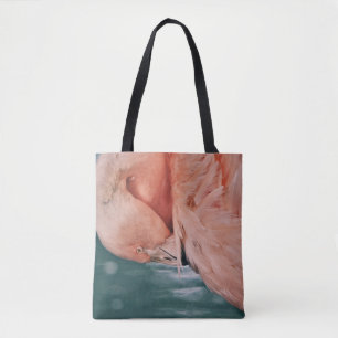 Rosa Flamingo Nehmen Sie die Bow Art Tote Tasche
