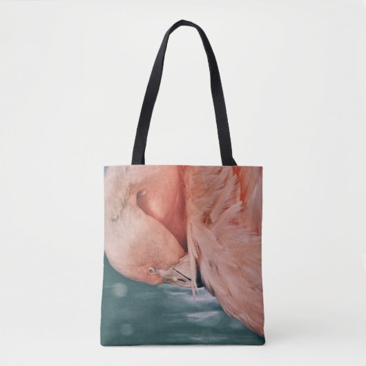 Rosa Flamingo Nehmen Sie die Bow Art Tote Tasche (Vorderseite)