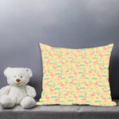 Rosa Flamingo niedlich-gelbes Muster Kissen