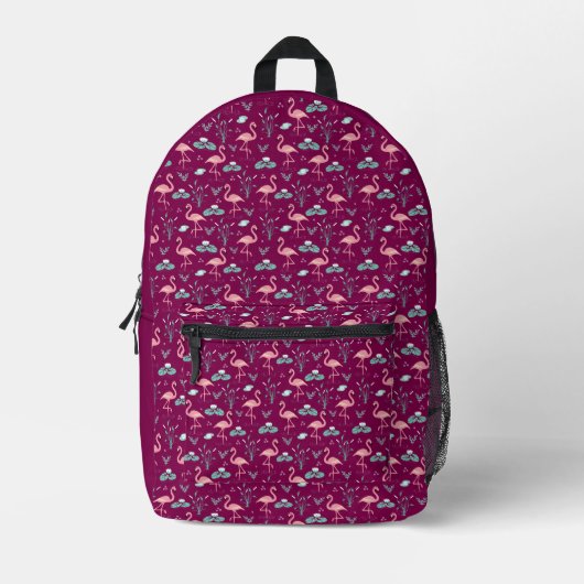 Rosa Flamingo niedlich rotes Muster Bedruckter Rucksack (Vorderseite)