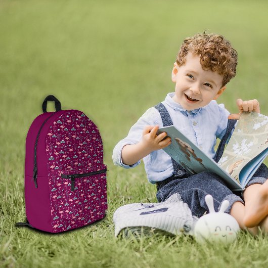 Rosa Flamingo niedlich rotes Muster Bedruckter Rucksack