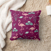 Rosa Flamingo niedlich rotes Muster Kissen (Decke)