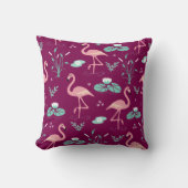 Rosa Flamingo niedlich rotes Muster Kissen (Vorderseite)