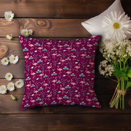 Rosa Flamingo niedlich rotes Muster Kissen