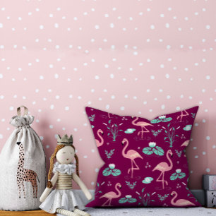 Rosa Flamingo niedlich rotes Muster Kissen