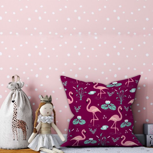 Rosa Flamingo niedlich rotes Muster Kissen