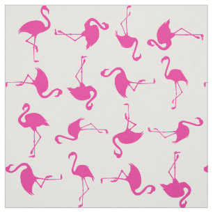 Rosa Flamingo Niedliche tropische Druckstoffe Stoff