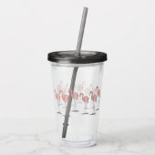 Rosa Flamingo niedliche und farbenfrohe Originalku Acryltrinkbecher (Rückseite)