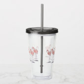 Rosa Flamingo niedliche und farbenfrohe Originalku Acryltrinkbecher (Rechts)