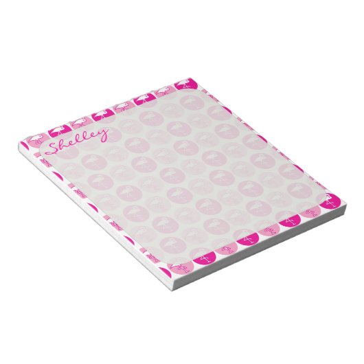 Rosa Flamingo Notizblock (angewinkelt)