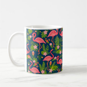 Rosa Flamingo-Ornament auf einem türkisfarbenen S Kaffeetasse