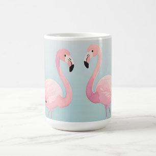 Rosa Flamingo-Paar Aquarell Serenität Kaffeetasse