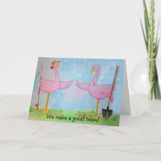 Rosa Flamingo-Paar-glücklicher Karte