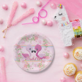 Rosa Flamingo paart Babyparty Pappteller (Party)