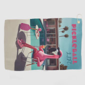 Rosa Flamingo Palm Springs Klapphandtuch Golfhandtuch (Horizontal)