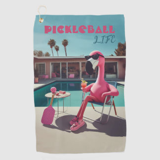 Rosa Flamingo Palm Springs Klapphandtuch Golfhandtuch