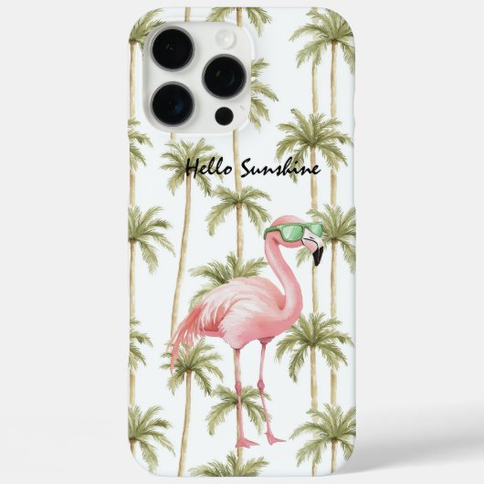 Rosa Flamingo Palmen Case-Mate iPhone Hülle (Rückseite)