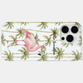 Rosa Flamingo Palmen Case-Mate iPhone Hülle (Rückseite (Horizontal))