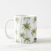 Rosa Flamingo-Palmen Kaffeetasse (Links)