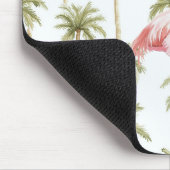 Rosa Flamingo Palmen Mousepad (Ecke)